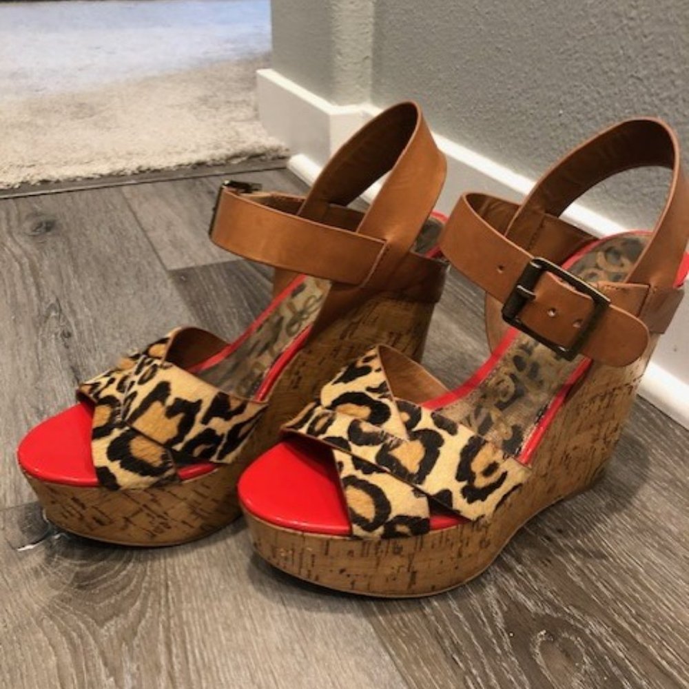 Sam Edelman Leopard Wedge Shoes
